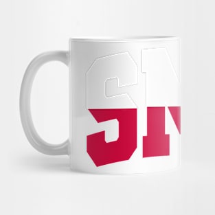 SMU Two-Toned Red and White Mug